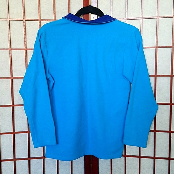 Champion Light blue quarter-zip fleece pullover sweatshirt. Kid's size L. - Picture 3 of 4